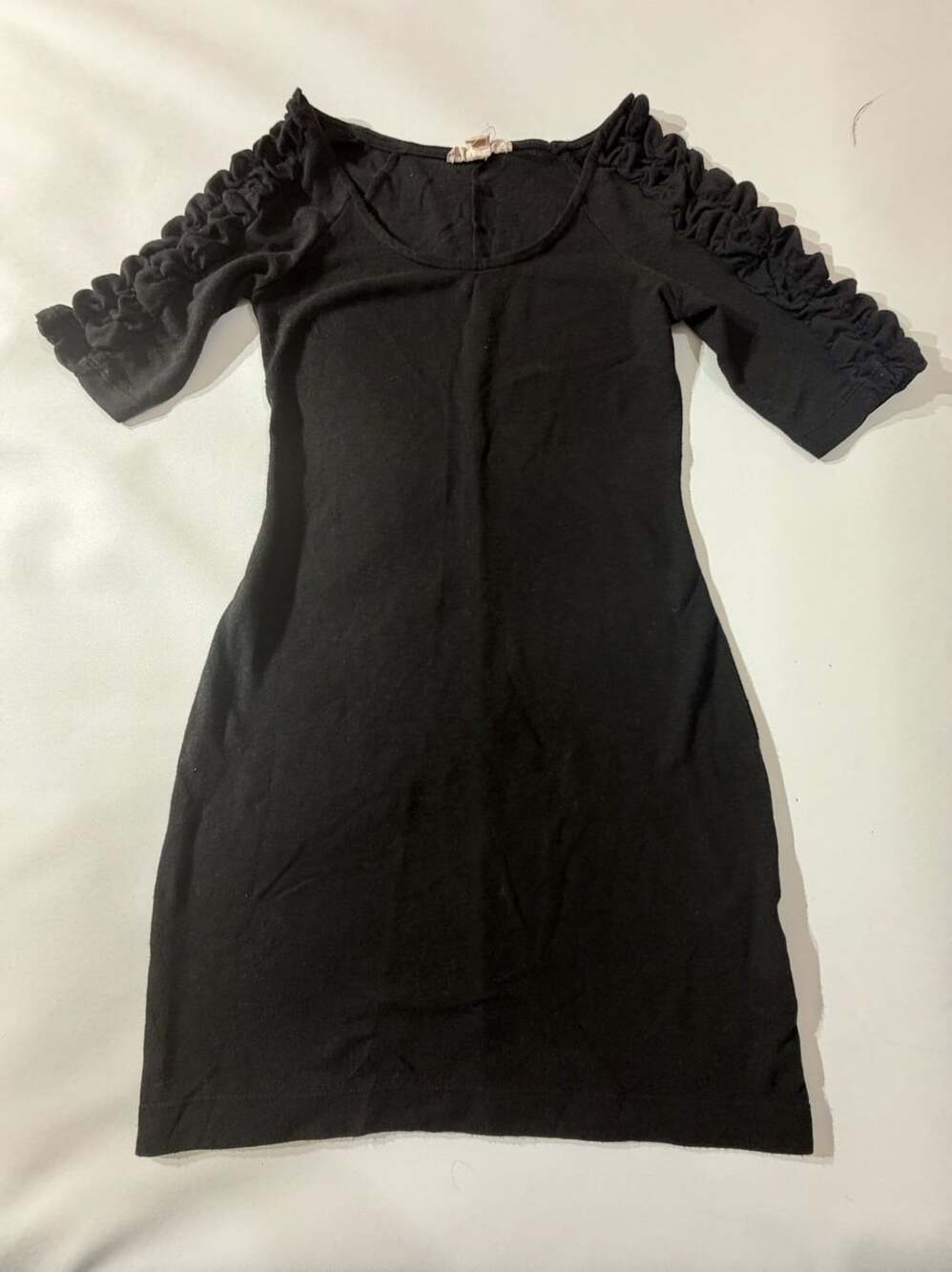 Derek Heart Black Ruched Sleeve Bodycon Mini Dress Womens Size Medium
